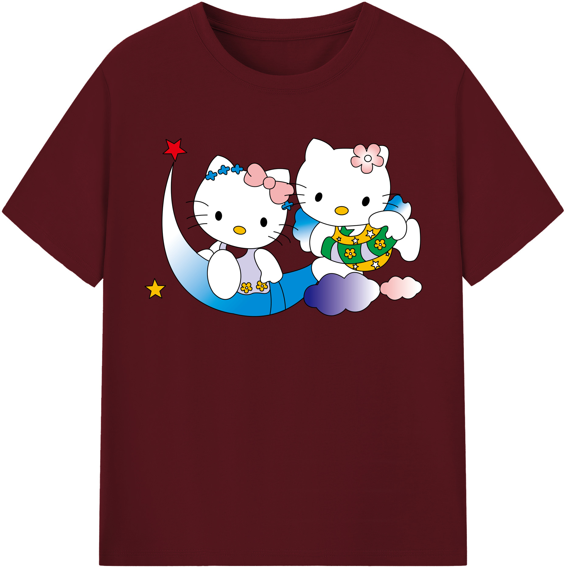 （画像用） Hello Kitty ハローキティ 綿100％半袖Tシャツ（フロントプリント）
